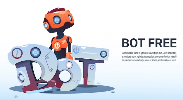 Vecteur chat bot free robot assistance virtuelle de site web ou d'applications mobiles, art intelligence artificielle