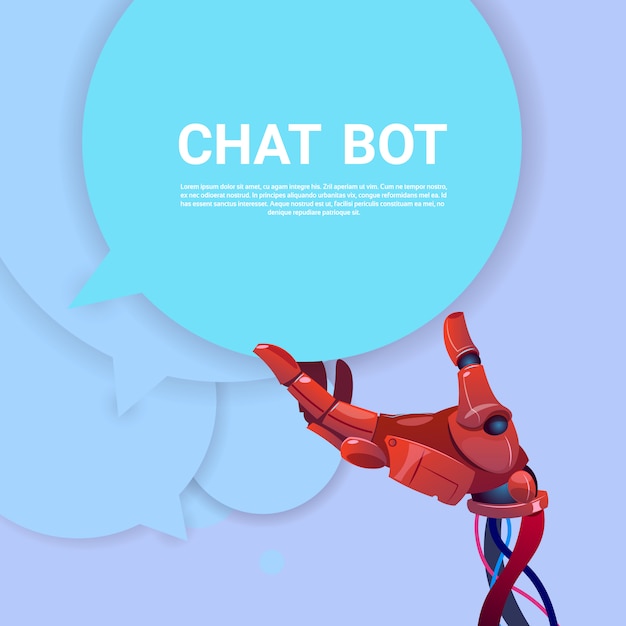 Vecteur chat bot robot assistance virtuelle de site web ou d'applications mobiles, concept d'intelligence artificielle