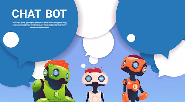 Chat Bot Robot Assistance virtuelle de site Web ou d&#39;applications mobiles, concept d&#39;intelligence artificielle