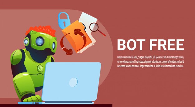 Chat Bot utilisant un ordinateur portable, Assistance virtuelle robotique d&#39;un site Web ou d&#39;applications mobiles, Artifici