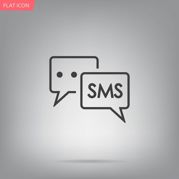Chat bulle support sms symbole illustration vectorielle sur fond gris eps 10