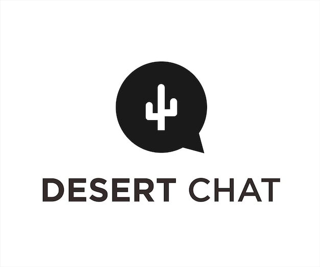 Chat Cactus Logo Design Illustration Vectorielle