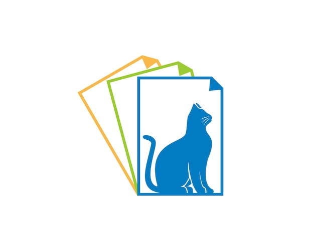 Chat Dans Le Logo Du Document