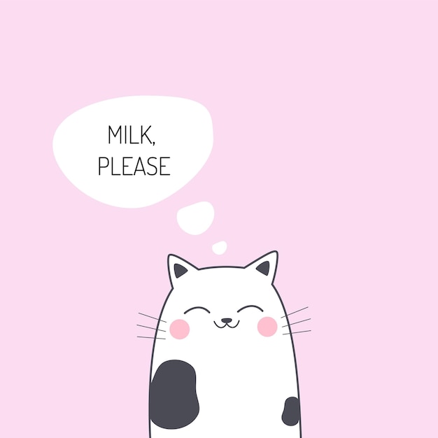 Vecteur chat de dessin animé blanc mignon