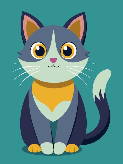 un chat de dessin animé avec un collier jaune et une chemise qui dit citation le nom citation