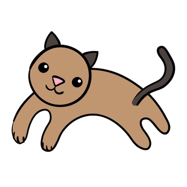 Chat De Dessin Animé Funny Pets Vector Illustration Icône De Chat Mignon