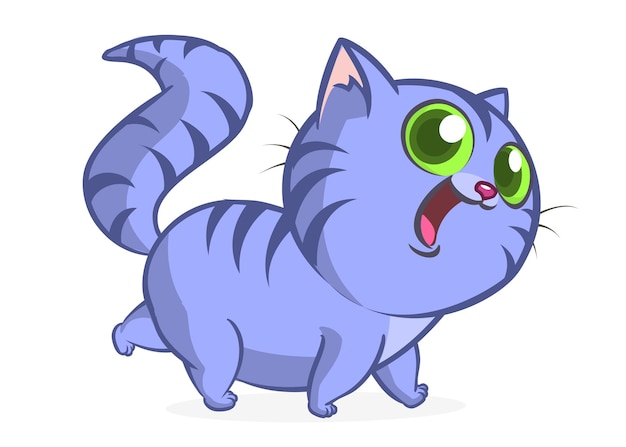 Vecteur chat de dessin animé mignon et drôle illustration vectorielle