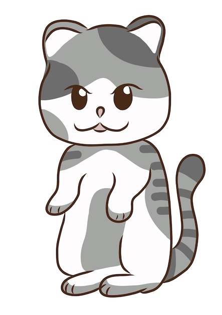 Vecteur chat de dessin animé mignon isolé sur fond blanc illustration vectorielle