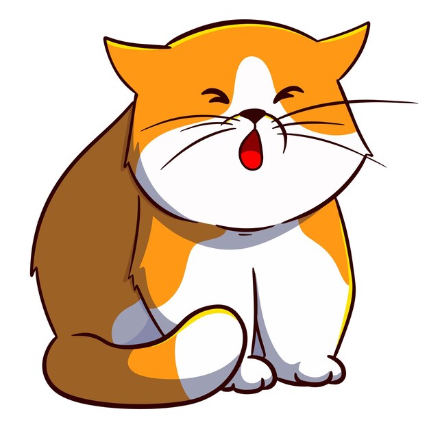 Vecteur un chat de dessin animé orange mignon