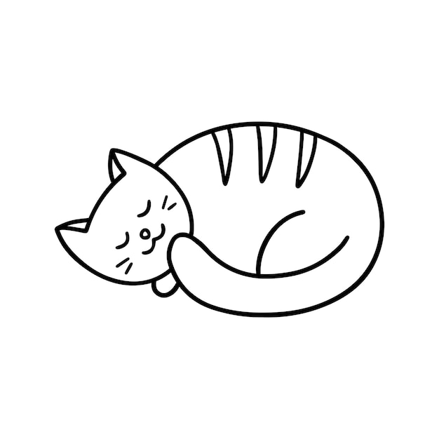 Vecteur chat doodle bureau à domicile dessiné à la main dans un style de croquis