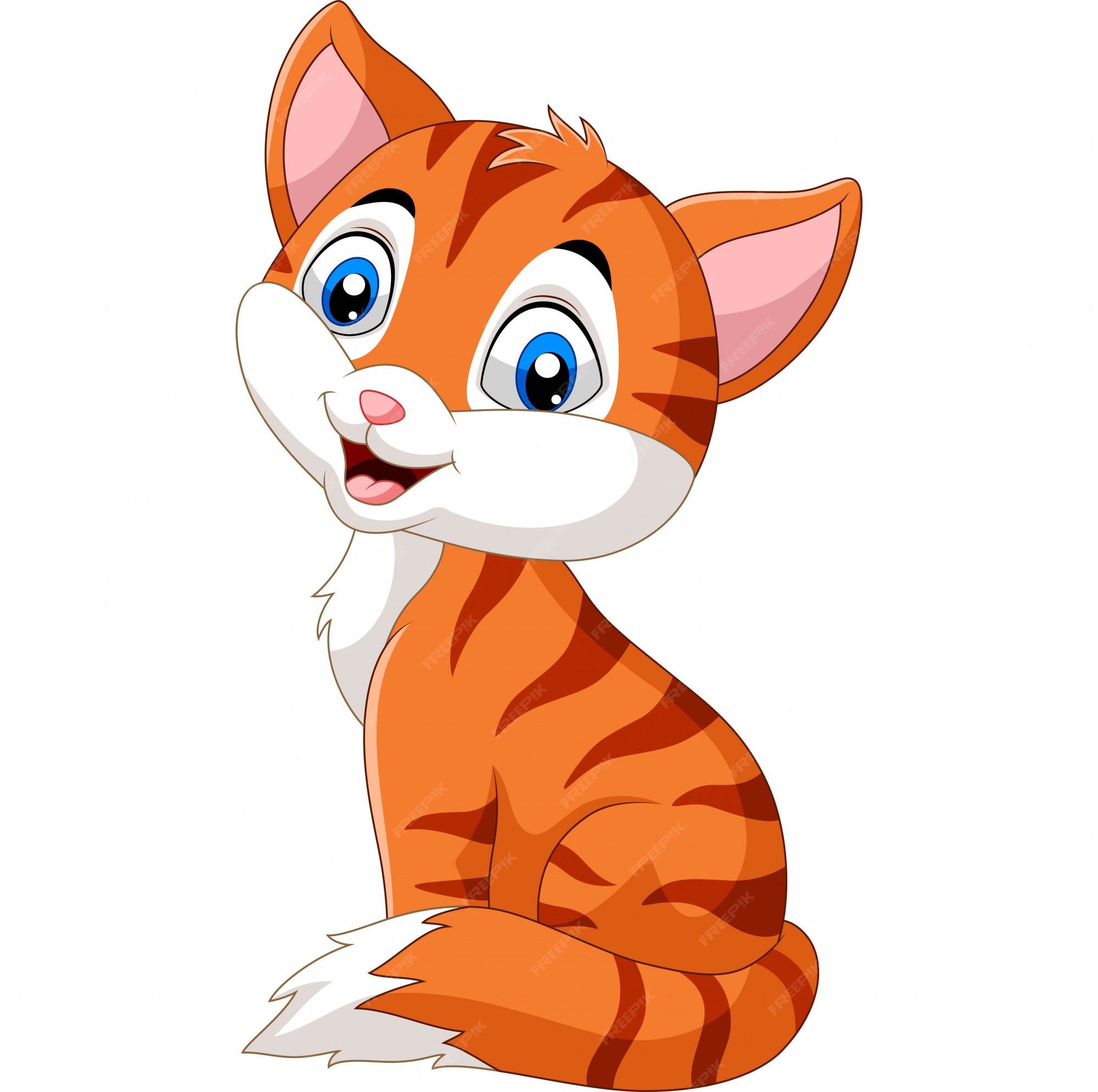 Chat Drole De Dessin Anime Isole Sur Blanc Vecteur Premium Chat Drole De Dessin Anime Isole Sur Blanc Vecteur Premium