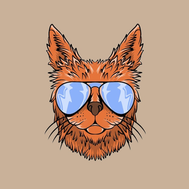 Chat Avec Lunettes Illustrations Vectorielles