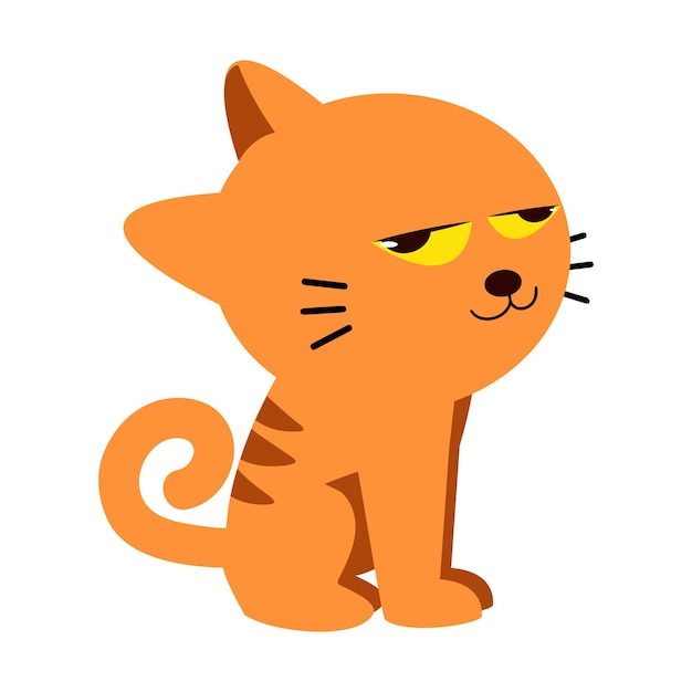 Vecteur chat mignon adorable vecteur orange