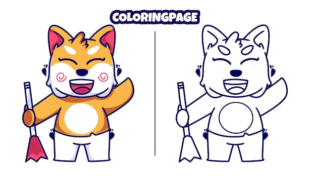 Chat Mignon Balayant Avec Des Pages à Colorier