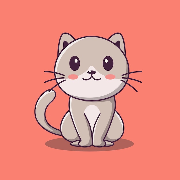 Chat mignon clipart mignon chat dessin animé assis animaux animaux chaton Clipart animaux Clipart