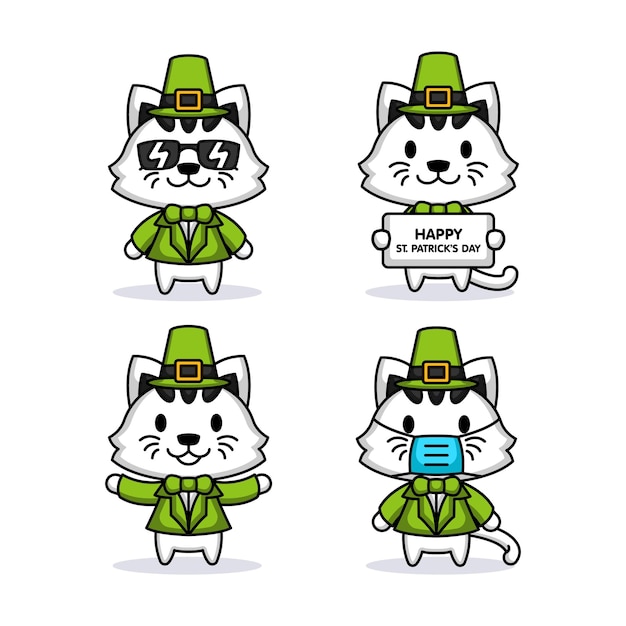 Chat Mignon Avec Le Costume De La Saint-patrick