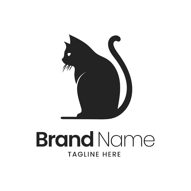 Chat, Minimal, Noir, Logo, Chat, Silhouette