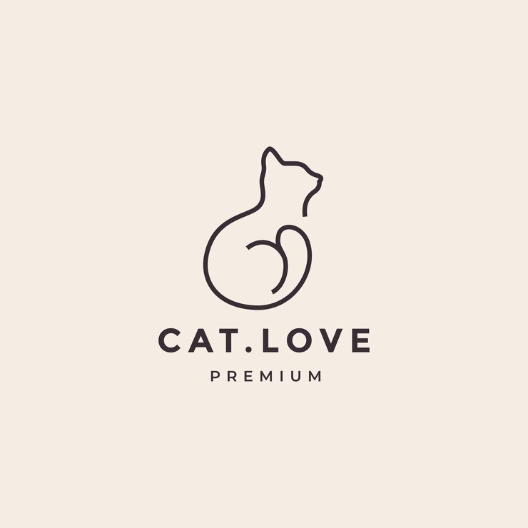 Vecteur chat minime logo design vecteur animal chiot