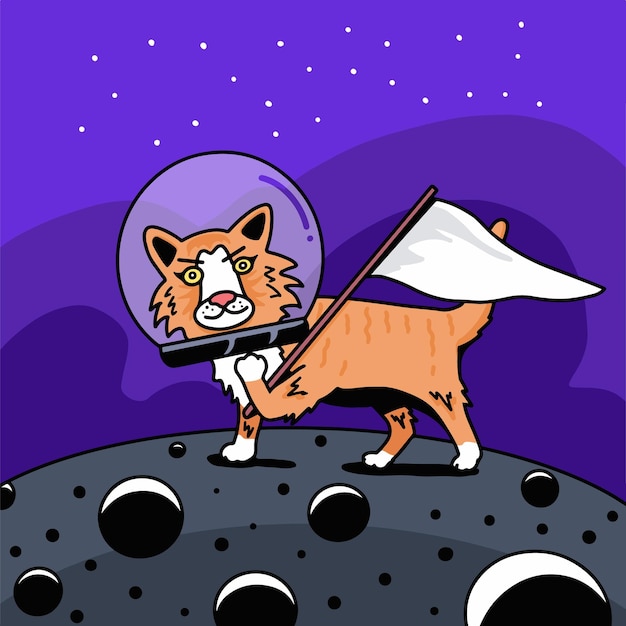 Chat Orange Astronaute