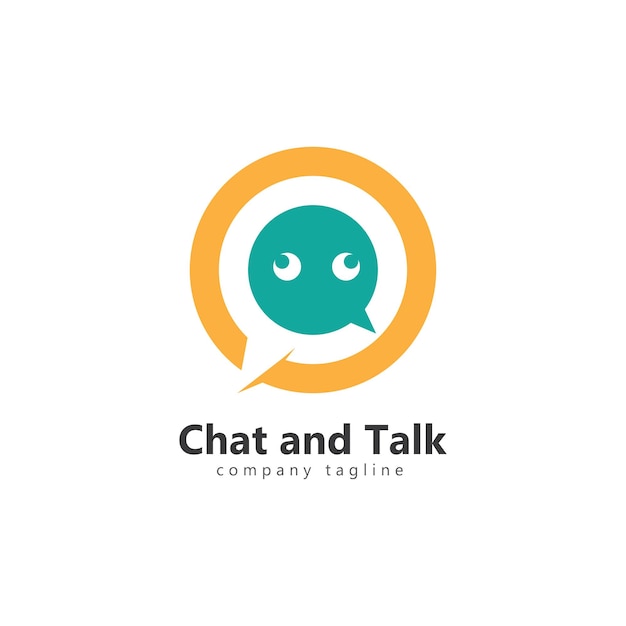 Chat Parler Discours Bulle Icône Logo Vectoriel Modèle Conception Illustration