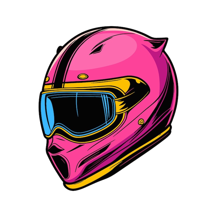Vecteur un chat portant un casque de moto