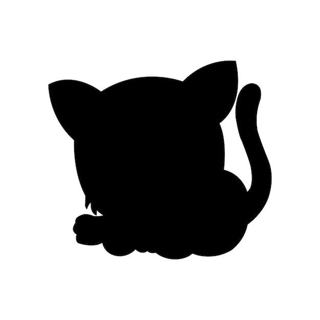 Vecteur chat silhouette vecteur isolé sur fond blanc livre de coloriage animal pour les enfants
