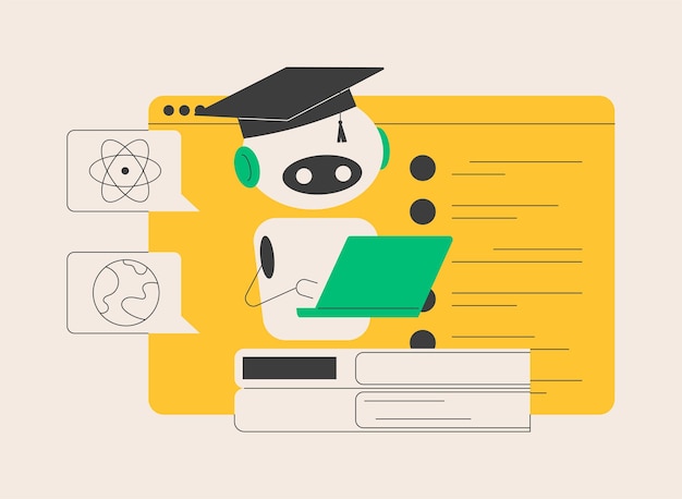 Chatbot auto-apprentissage concept abstrait illustration vectorielle