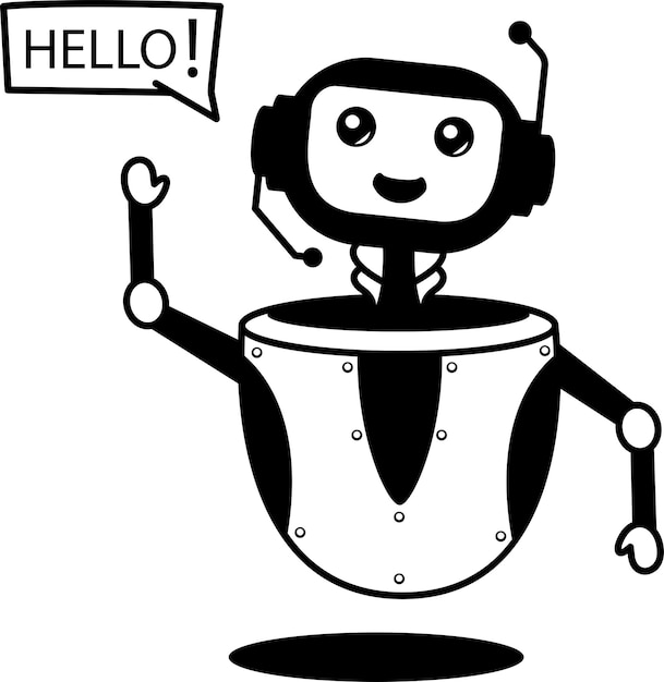Chatbot Avec Bonjour Message Concept Bulle De Bienvenue Automatique Vecteur Icône Design Symbole Chatterbot