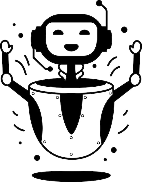 Chatbot Splash Screen concept Bot Celebration ou Festive vector icon design symbole chatterbot en ligne