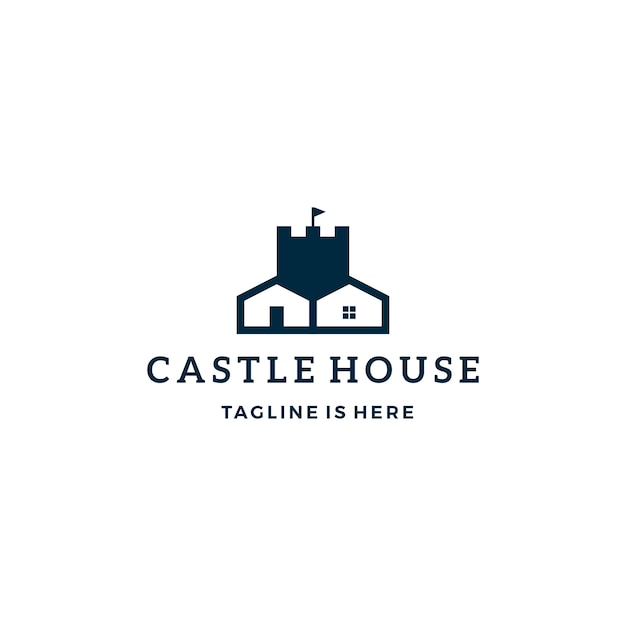 Château Maison Immobilier Vector Logo Icône Modèle