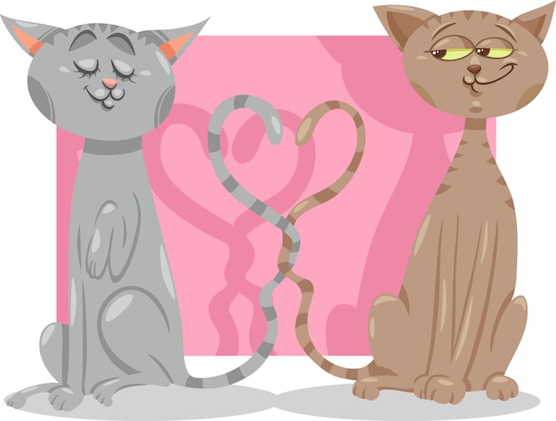 Vecteur chats en amour illustration de dessin animé