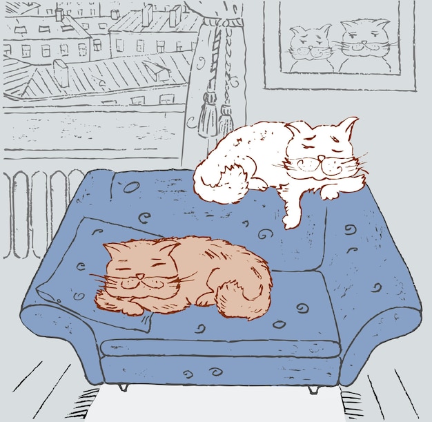 Les Chats Domestiques Dorment à La Maison