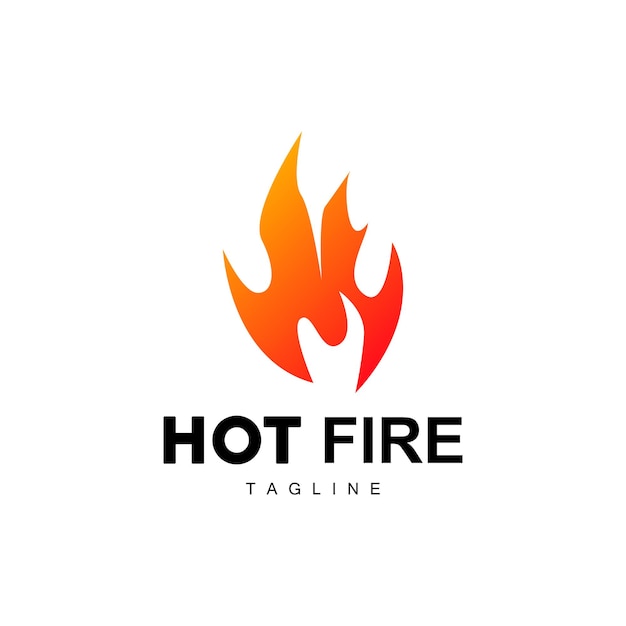 Chaud Flamme Logo Incendie Vecteur Abstrait Feu Icône Conception