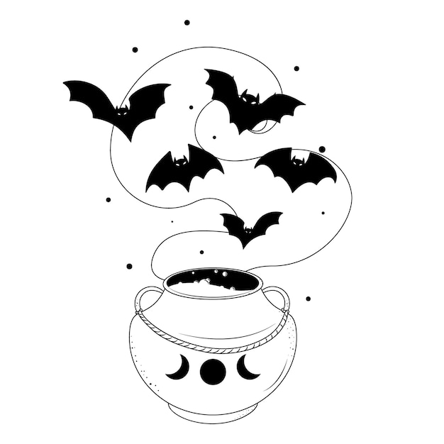 Chaudron de sorcière, illustration vectorielle du chaudron de sorcier, élément vectoriel pour Halloween