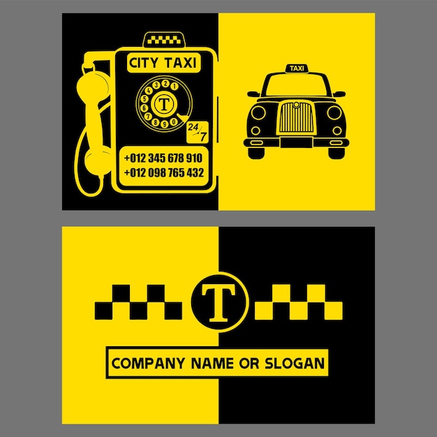 Chauffeur de taxi ou carte de visite d'entreprise au design rétro
