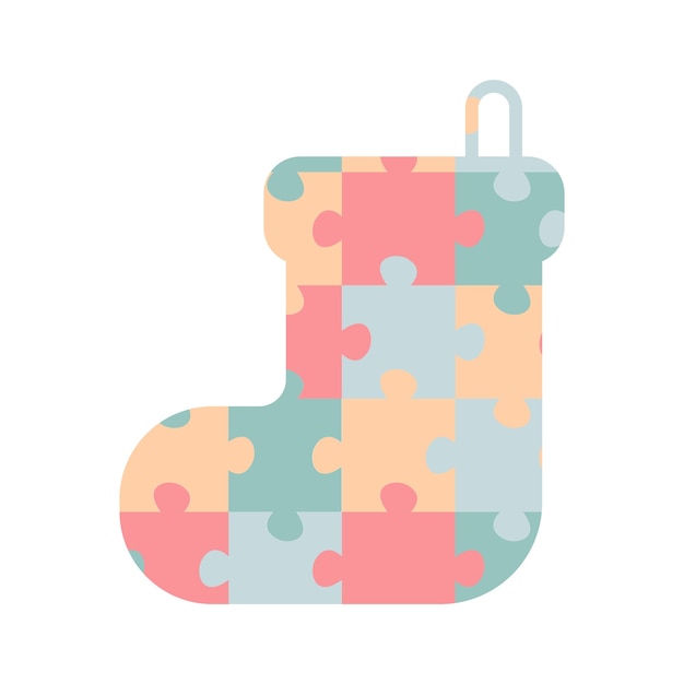 chaussettes décorations décorations style style une figure de jouet icône puzzle vecteur de couleur