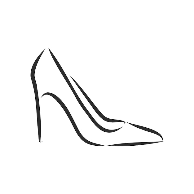 Chaussure De Femme, Croquis De Vecteur, Chaussure De Femme, Illustration De Croquis De Vecteur