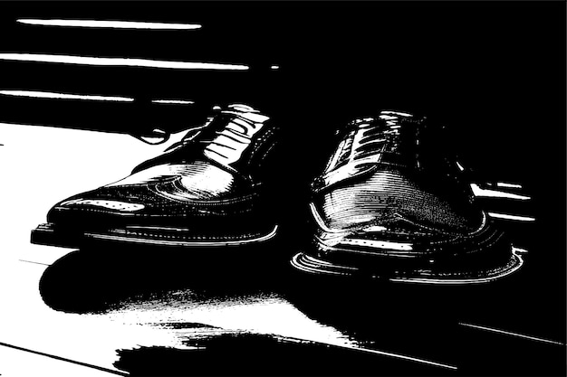 Chaussure noire et blanche texture vectorielle illustration de l'image superposition monochrome grunge texture de fond