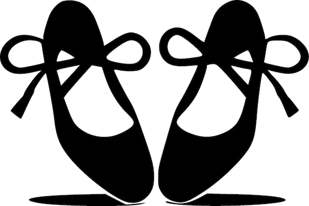 Chaussures de ballet minimaliste et plat logo illustration vectorielle