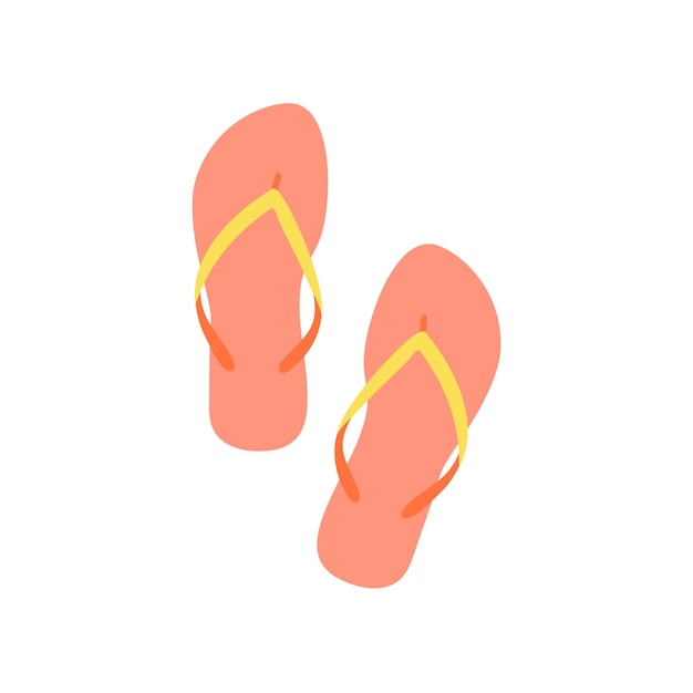 Chaussures D'été Pantoufles Sandales. Tongs Chaussures Vacances D'été Illustration Vectorielle Simple