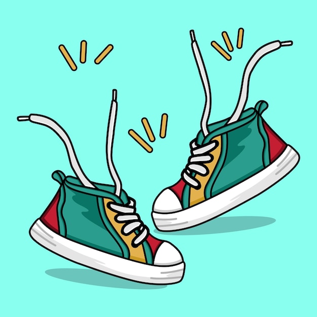 chaussures, gosse, vecteur, et, illustration