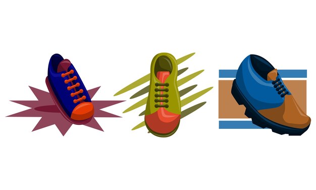 Vecteur chaussures retour à l'école modèle vector set