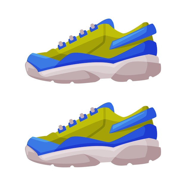 Chaussures De Sport, Baskets De Fitness Pour L'entraînement, Illustration Vectorielle De Style Dessin Animé