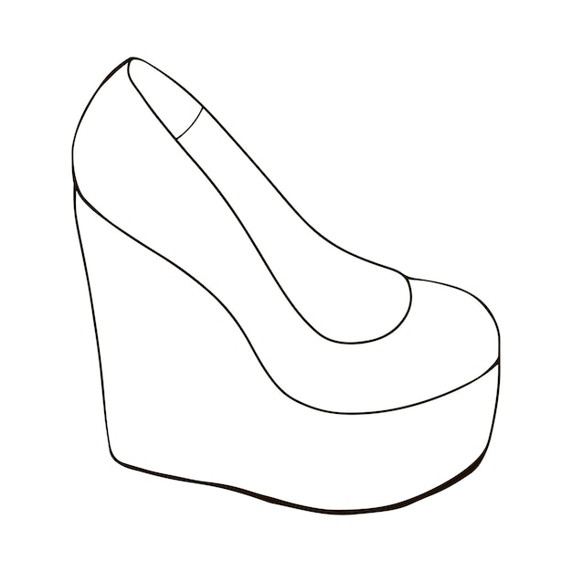 Chaussures à Talons Hauts Illustration Vectorielle Dessinés à La Main Isolée Sur Fond Blanc
