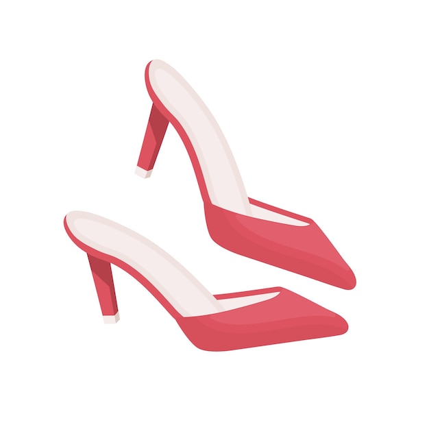 Chaussures à talons rouges pour femmes à la mode. Illustration vectorielle de chaussures sur un backgro blanc isolé