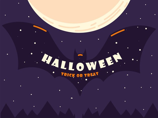 Chauve-souris Et Halloween Trick Or Treat