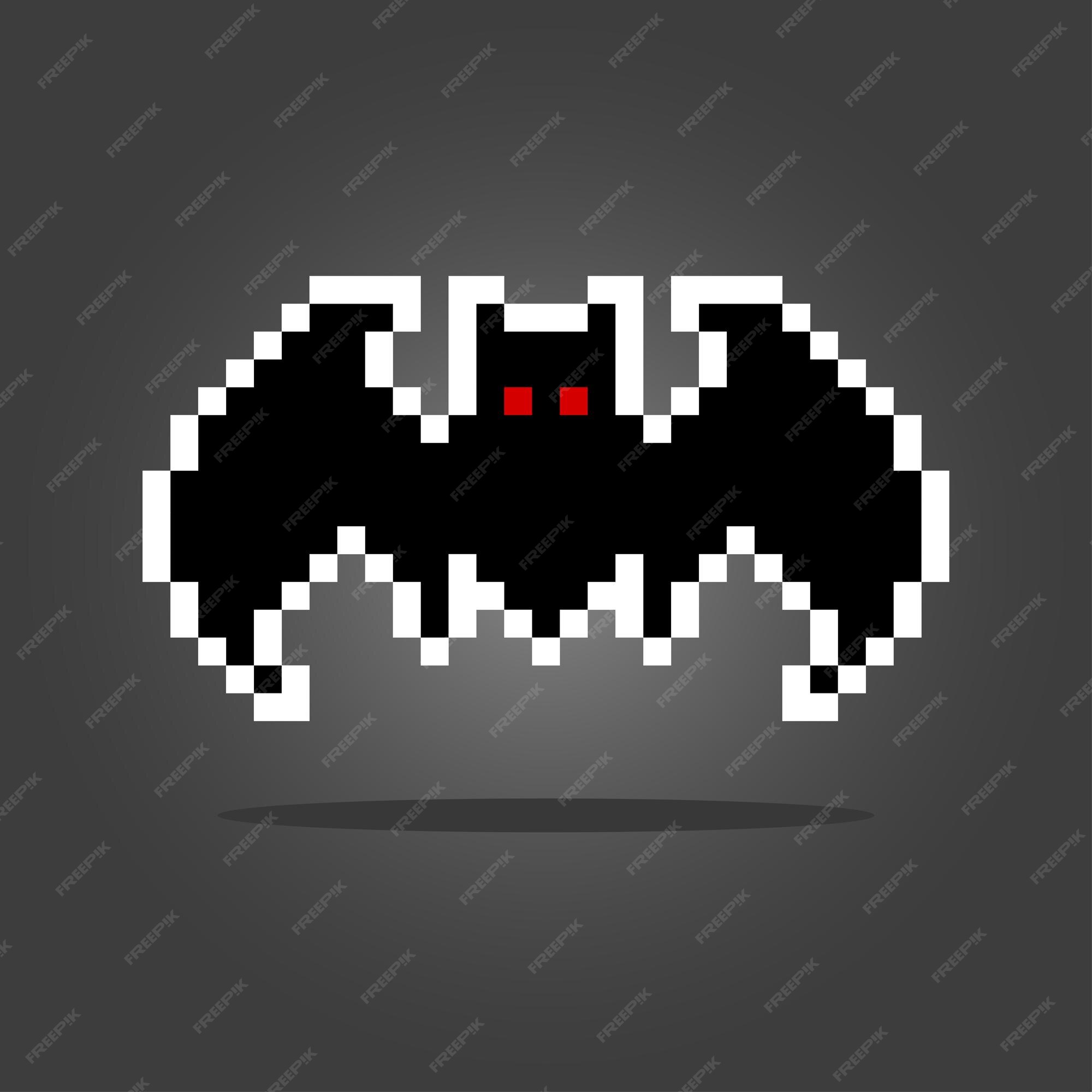 Pixel Art Halloween Chauve Souris Chauve-souris Pixel 8 Bits Actifs De Jeu D'animaux En Illustration Vectorielle | Vecteur Premium