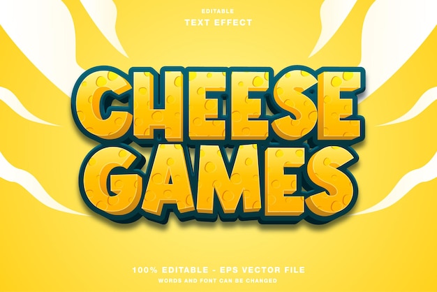 Cheese Games Titre De Dessin Animé Effet De Texte Modifiable