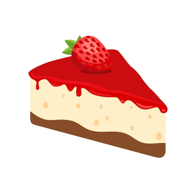 Vecteur cheesecake à la fraise