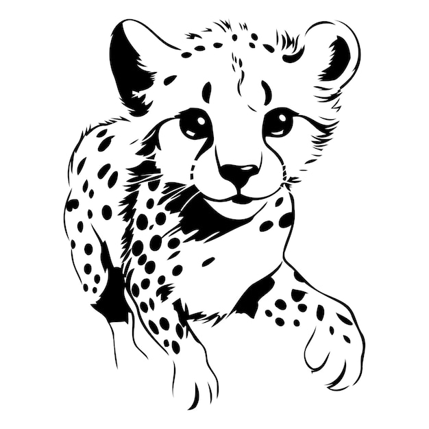 Vecteur cheetah dans le style de dessin animé illustration vectorielle